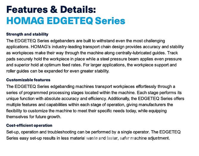 Used 2019 Homag Edgeteq 4.5 Edgebander