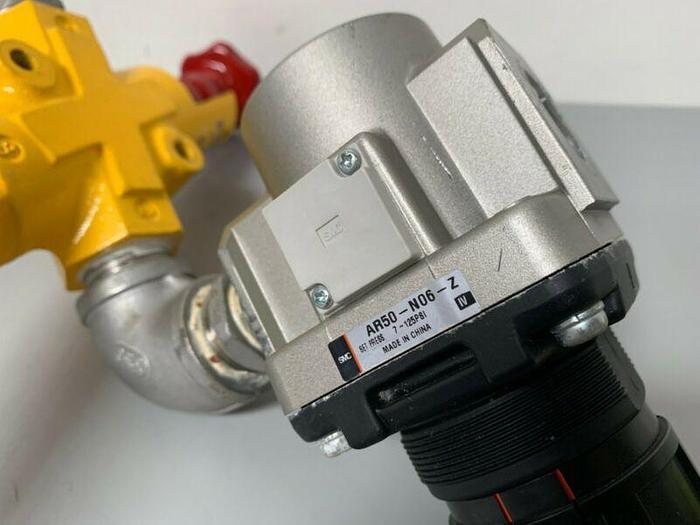 Used Festo HEN1LO Lockout Valve w/ SMC AR50N06Z Pneumatic Regul...