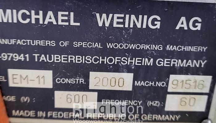 Used 2000 Weinig EM-11 used moulder Hydaulic Infeed system. #BM2339