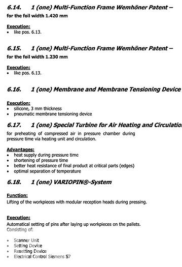 Used Wemhoner Variopress