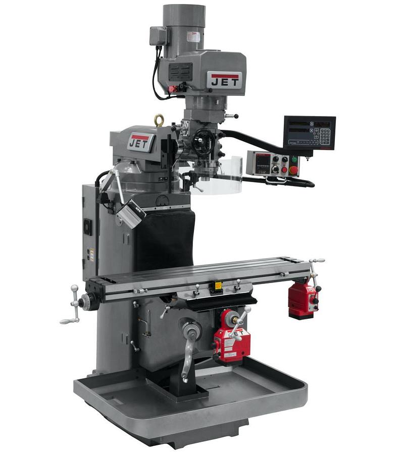 JTM-949EVS Mill With 3-Axis Newall DP700 DRO (Knee) With X and Y-Axis Powerfeeds