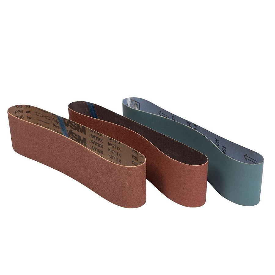 Sanding Belts, 4" x 36", 36/50G Aluminum Oxide & 180G Zirconium (3-Pack)