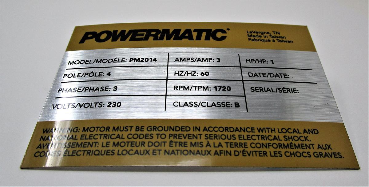 Motor Label | PM2014-124