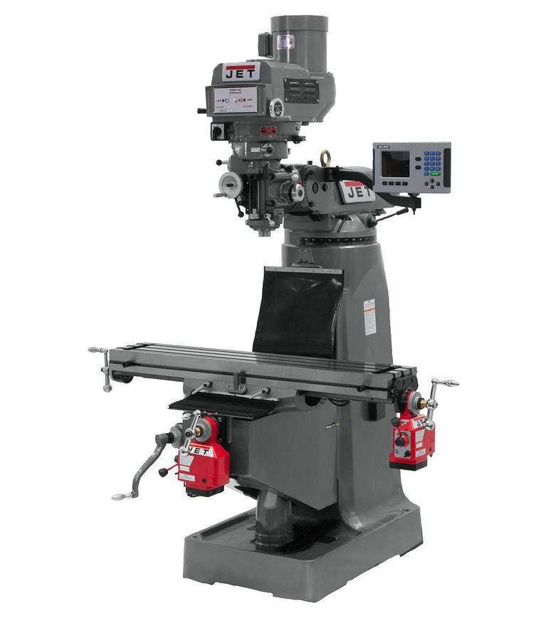 JTM-4VS-1 Mill With 3-Axis ACU-RITE 203 DRO (Quill) With X and Y-Axis Powerfeeds