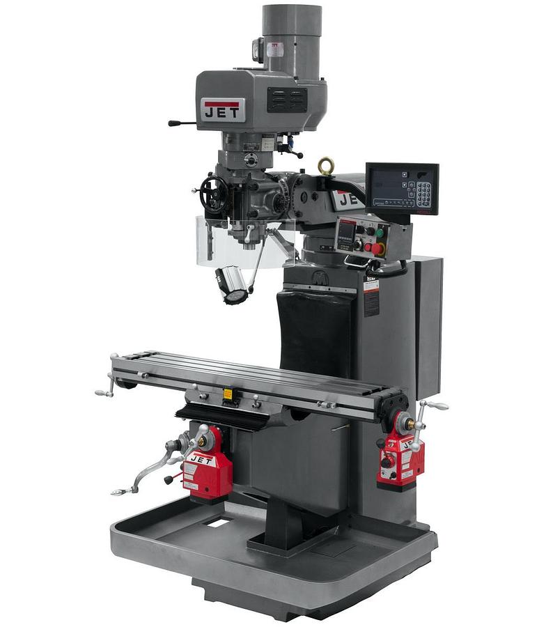 JTM-949EVS Mill With 3-Axis Newall DP700 DRO (Quill) With X and Y-Axis Powerfeeds