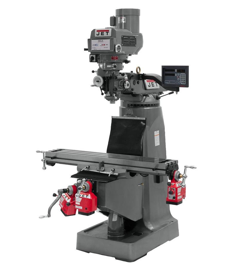 JTM-4VS Mill With 3-Axis Newall DP700 DRO (Knee) With X, Y and Z-Axis Powerfeeds