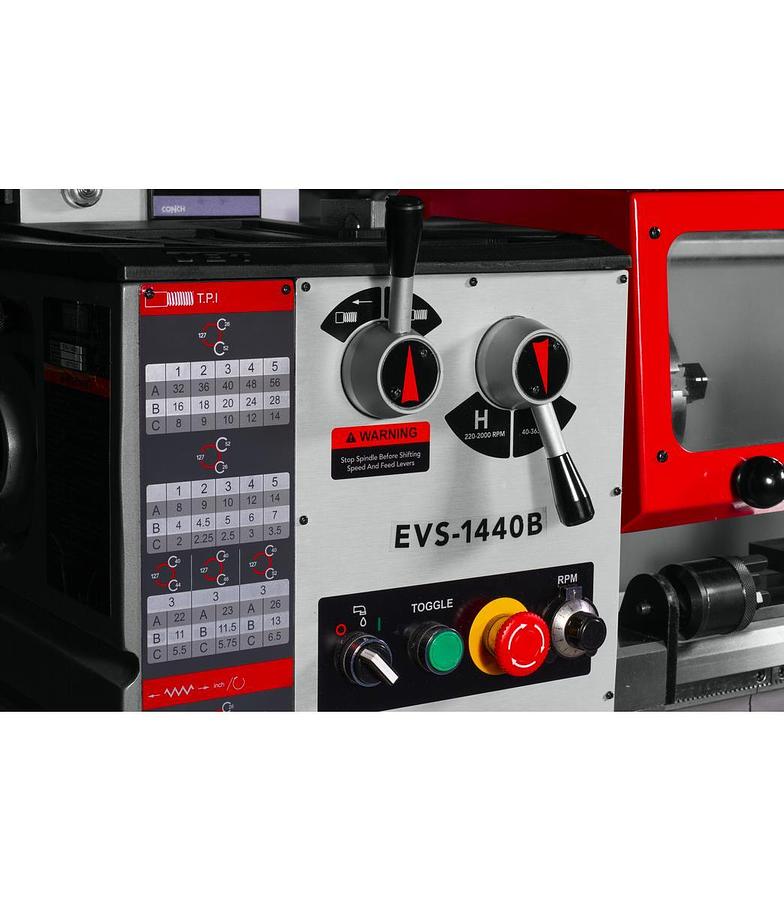 EVS-1440 Electronic Variable Speed lathe with Taper Attachment, 3HP