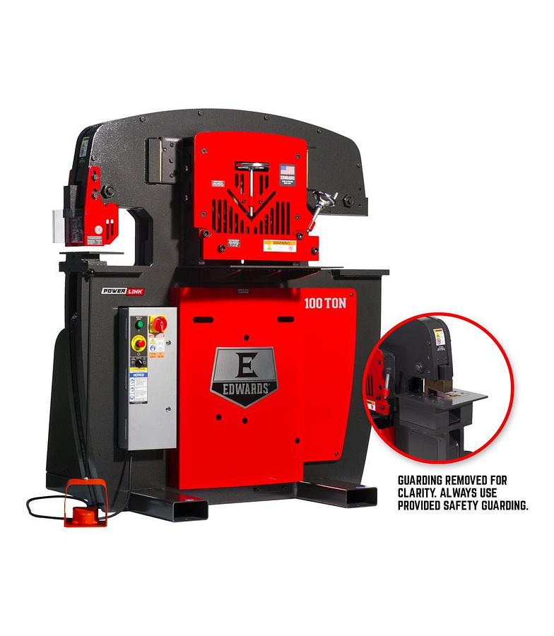 100 Ton Ironworker 230V, 3Ph, PowerLink, Coper Notcher & 2 LED Lights