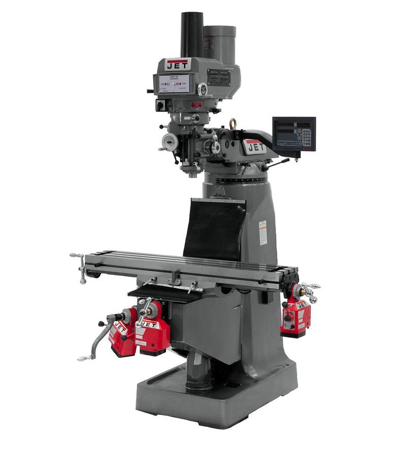 JTM-4VS-1 Mill With 3-Axis Newall DP700 DRO (Quill) With X, Y and Z-Axis Powerfeeds and Power Draw Bar