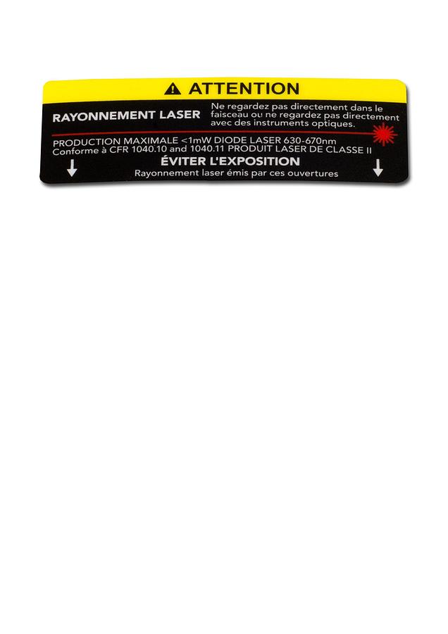Laser Warning Label, French Version Not | PM2820EVS-256