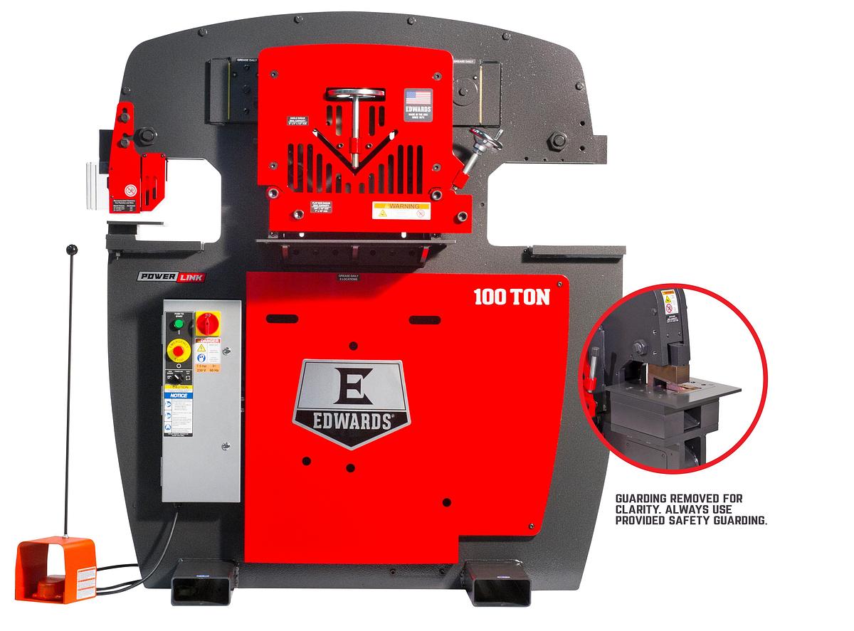 100 Ton Ironworker 208V, 3Ph, PowerLink, Coper Notcher & 2 LED Lights