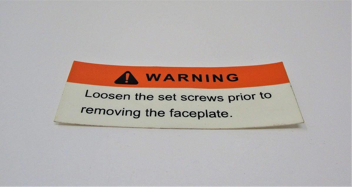 Warning Label, Faceplate | 4224B-1124