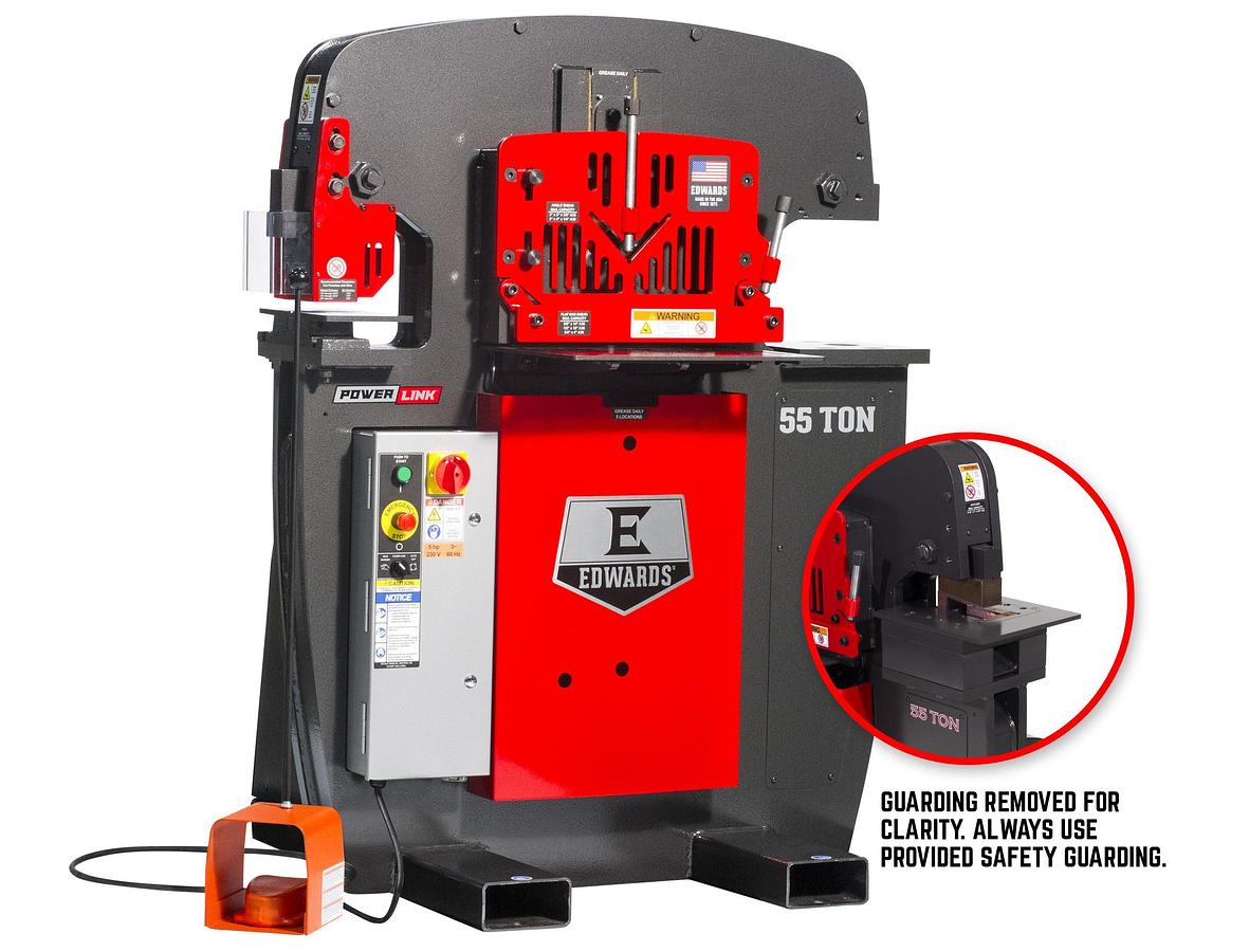 55 Ton Ironworker 3 Phase, 208 Volt, PowerLink, Coper Notcher