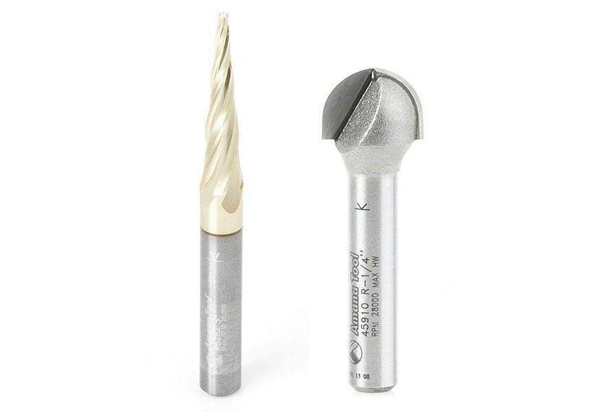 ABS203 - 2pc CNC Carving Bit Set 1/4" Shank