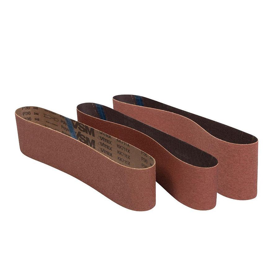 Aluminum Oxide Sanding Belts, 4" x 36", 120 Grit (3-Pack)