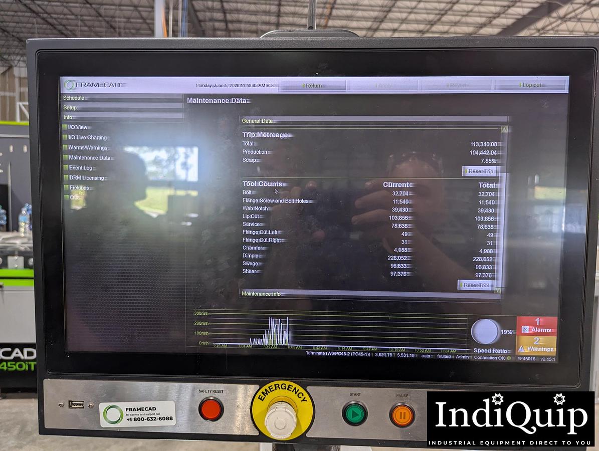 Used 2016 FRAMECAD F450iT Steel Framing Machine