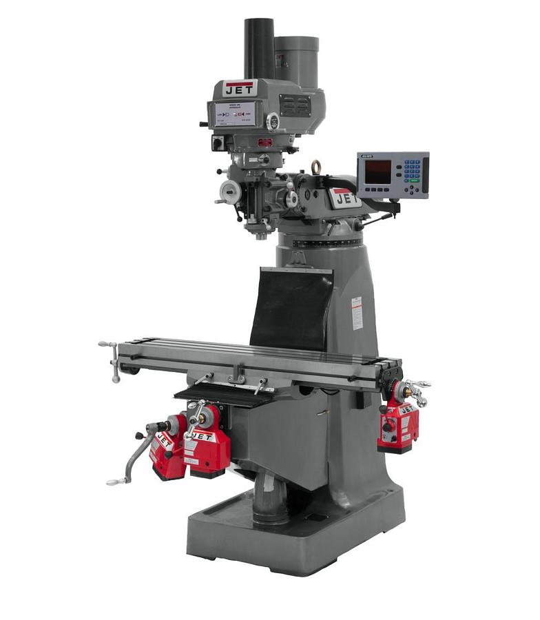 JTM-4VS Mill With Acu-Rite 203 DRO With X, Y & Z-Axis Powerfeeds With Air Powered Draw Bar