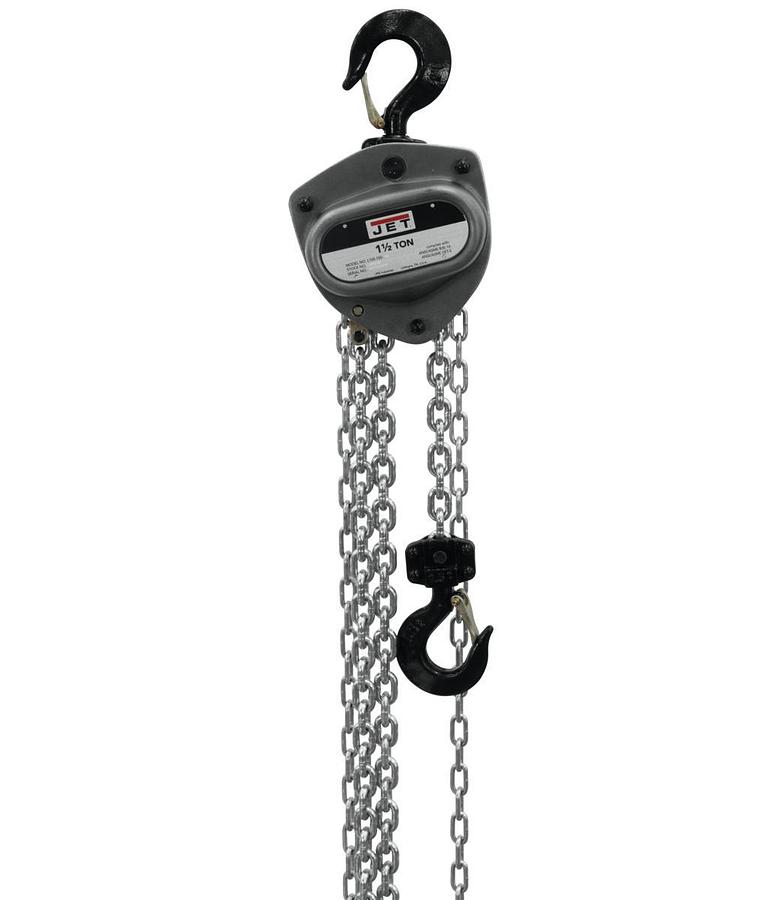 1-1/2-Ton Hand Chain Hoist with 15' Lift & Overload Protection | L-100-150WO-15
