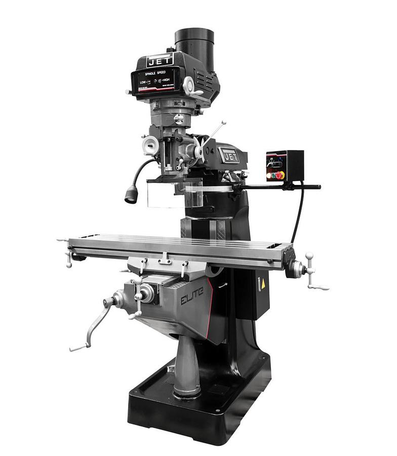 ETM-949 Mill with 2-Axis ACU-RITE 203 DRO and X-Axis JET Powerfeed and USA Made Air Draw Bar