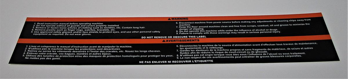 Warning Label Long Jwp-15Ho / Cs | PG-C05