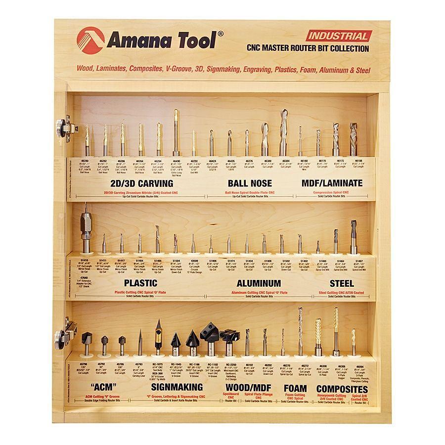 58-Pc Master CNC Router Bit Collection (BICNC-AMS-CNC-58)