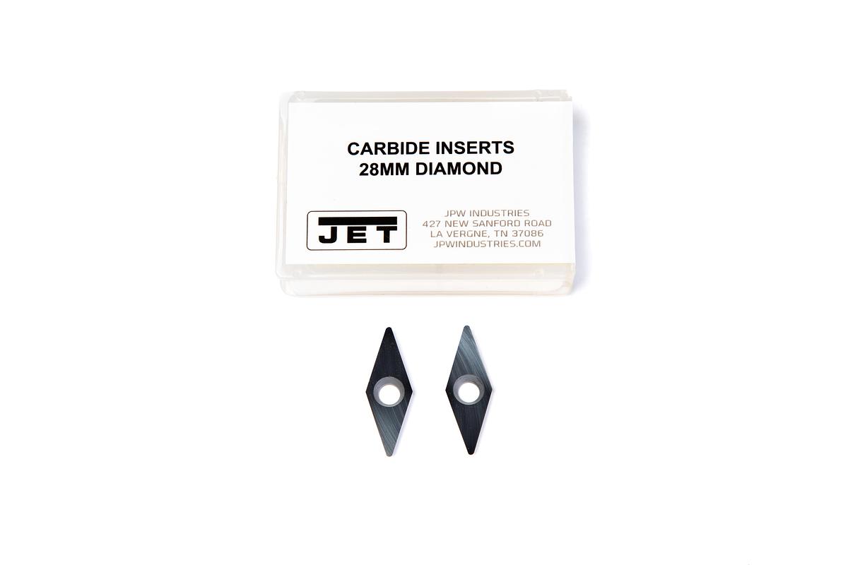 JET Woodturning Chisel Cutting Blade 28mm Diamond Carbide Insert (2PC)