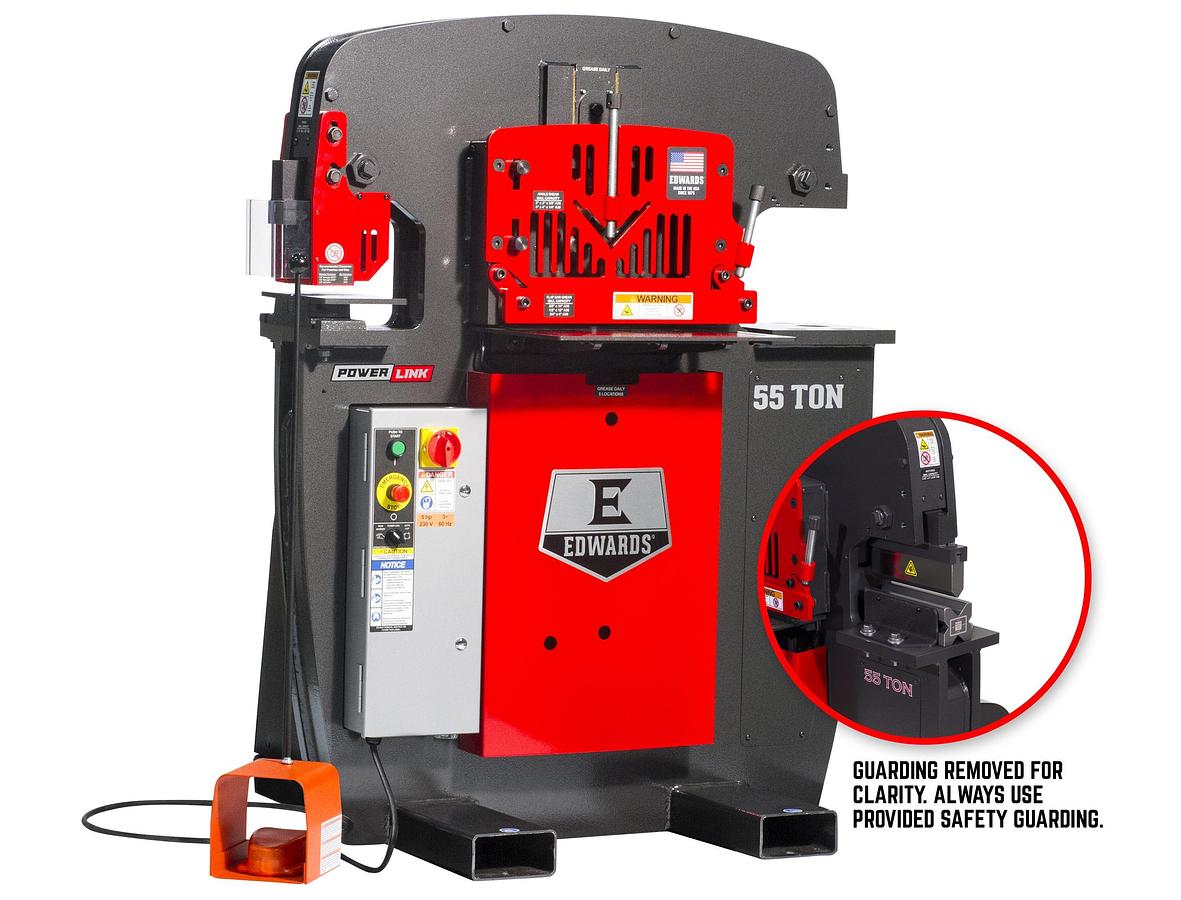 55 Ton Ironworker 1 Phase, 230 Volt, PowerLink, 10" Brake