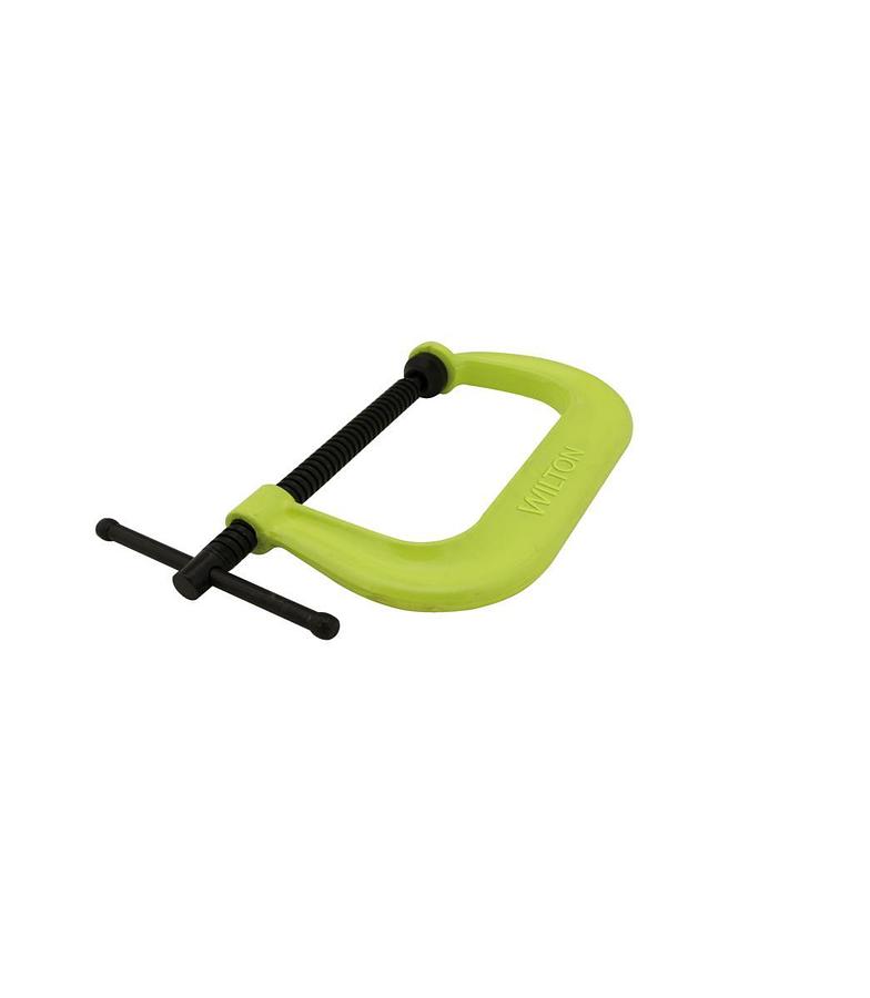 400 Series Hi-Vis Safety C-Clamp, 0" - 3" Jaw Opening, 2-7/16" Throat Depth