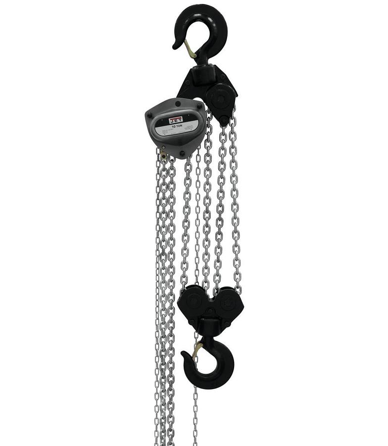 10-Ton Hand Chain Hoist with 20' Lift & Overload Protection | L-100-1000WO-20