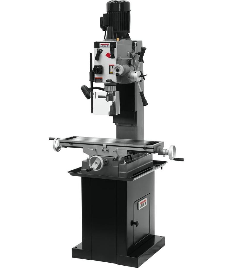 JMD-45GHPF Geared Head Square Column Mill/Drill with Power Downfeed with DP500 2-Axis DRO & X-Axis Powerfeed