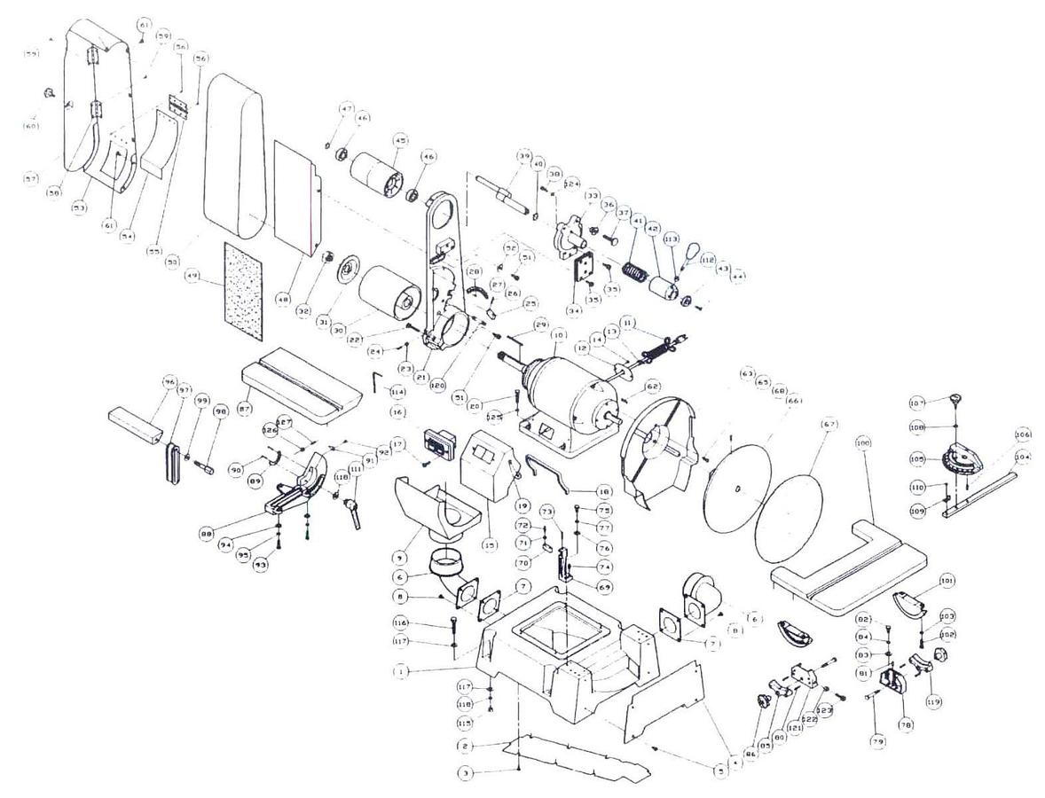 JSG-6CS, 6" x 48" Belt / 12" Disc Sander with Closed Stand