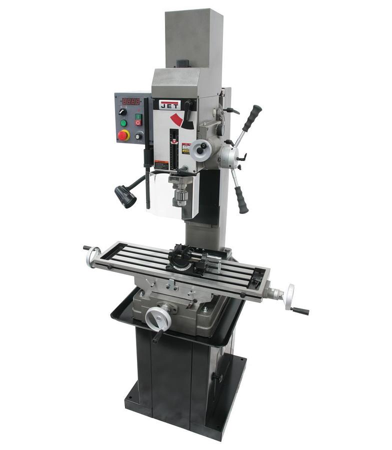 JMD-45VSPFT Variable Speed Geared Head Square Column Mill/Drill with Power Downfeed & Newall DP500 2-Axis DRO & X-Axis Powerfeed