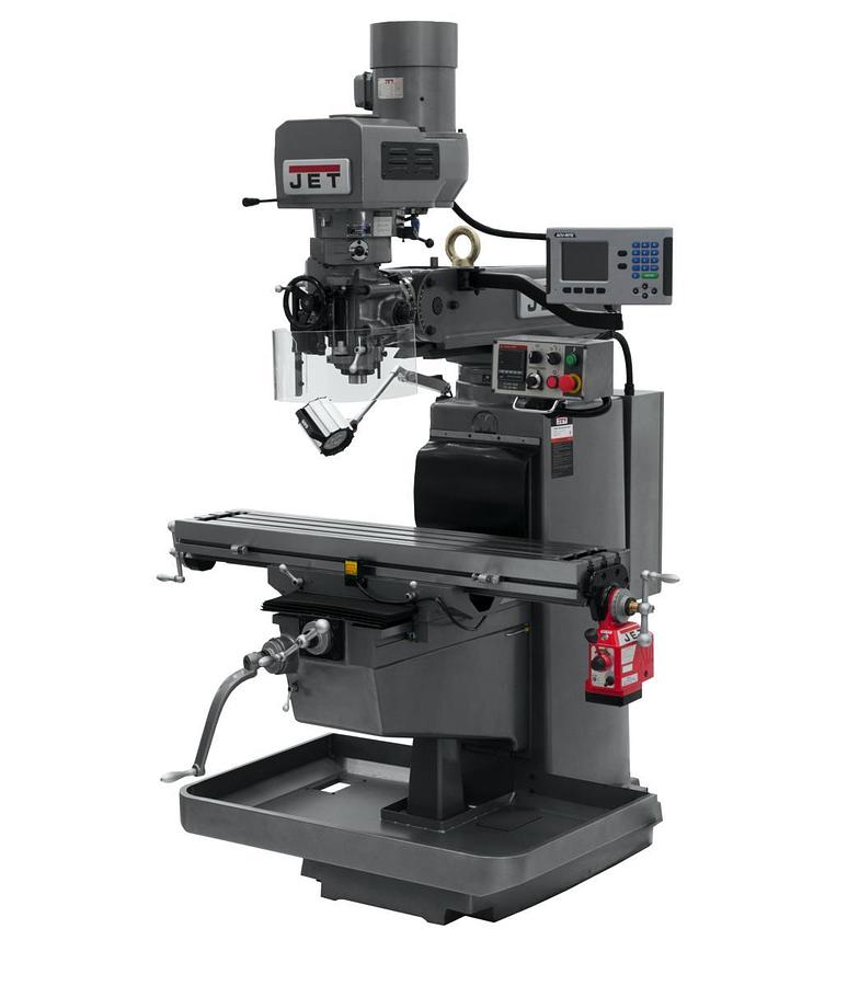 JTM-1050EVS2/230 Mill With 3-Axis Acu-Rite 203 DRO (Knee) With X-Axis Powerfeed