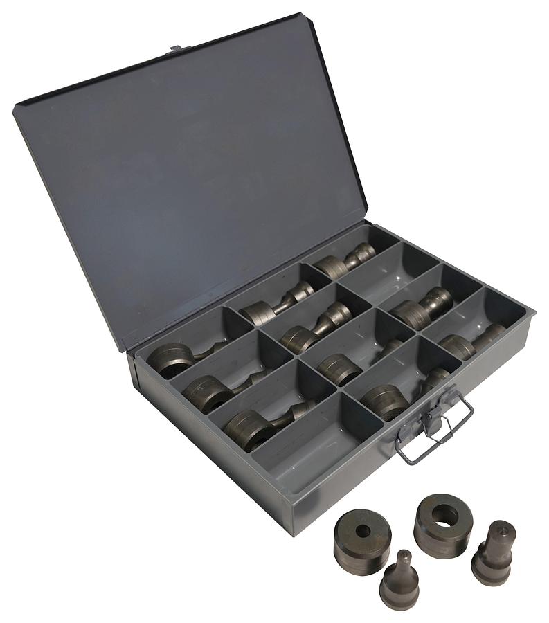 12 Piece Round Metric Punch & Die Set with Storage Case