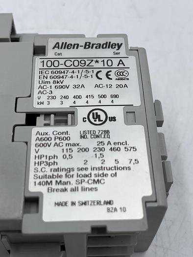 Used Allen-Bradley 100-C09Z*10 Ser A 