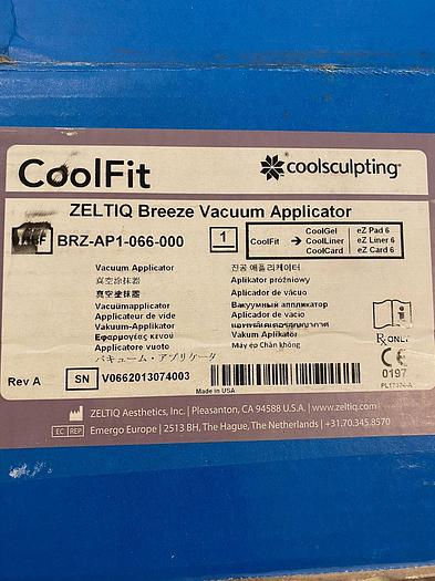 Used Zeltiq Breeze Coolsculpting CoolFit Handpiece ~ Warranty ~ Excellent Condition ~