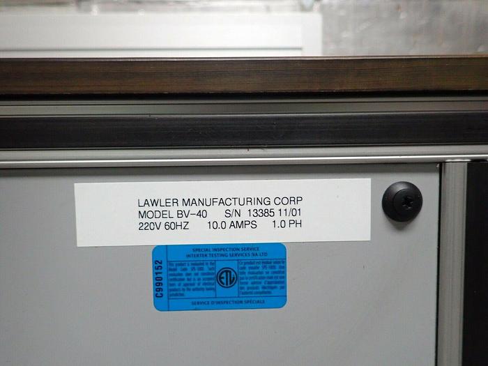 Used Lawler Manufacturing Corp Model BV-40 Brookfield Air Chamber Bath