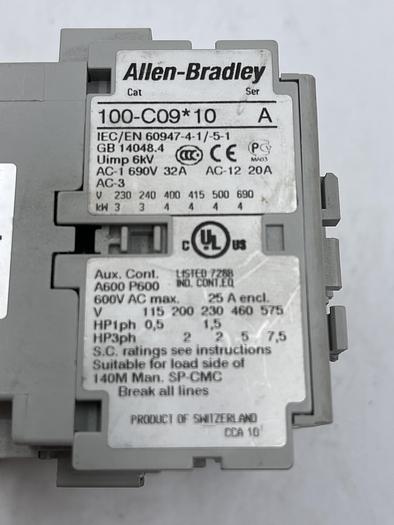 Used Allen-Bradley 104-C09D22 Ser B 100-C09*10 Ser A