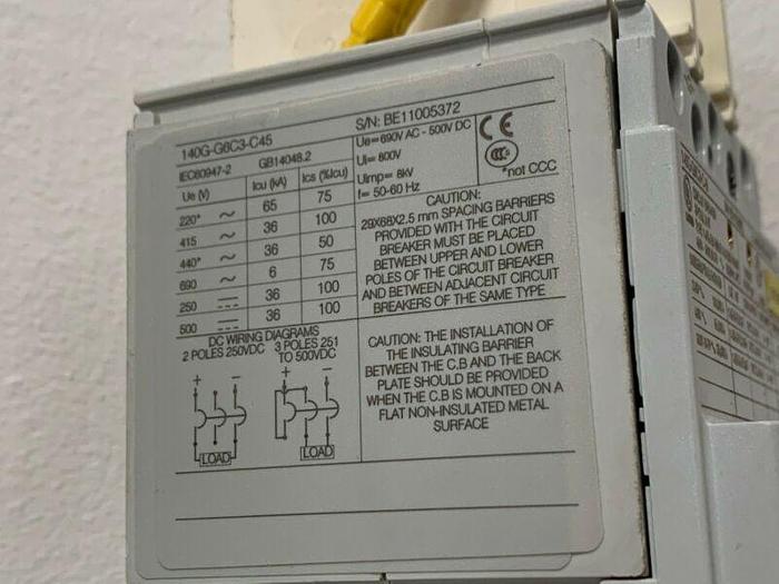 Used Allen-Bradley 140G-G6C3-C45 Circuit Breaker Spole Unit 480V
