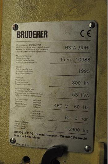 Used 1995 BRUDERER BSTA 90 HL