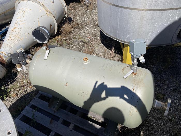 Used Used Steel Fab approximately 40 gallon horizontal carbon steel air receiver.