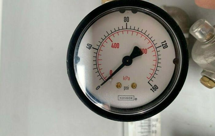 Used STC 2KS-1/2 Angle Seat Valve & Norgen R-22-405-RNMA Regulator & Dwyer Flow Scale