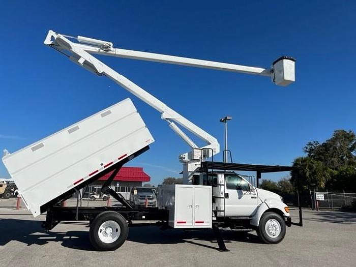 Used C59623 Terex Hiranger XT60 65ft Bucket Boom on 2010 Ford F750 Forestry Dump Truck