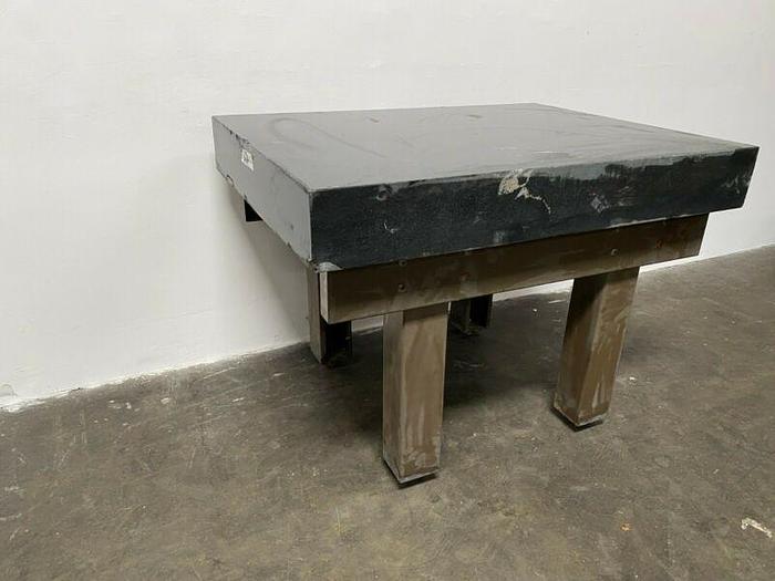 Used Granite 0-Ledge 48" x 36" x 6" Precision Surface Plate w/ Adjustable Steel Stand