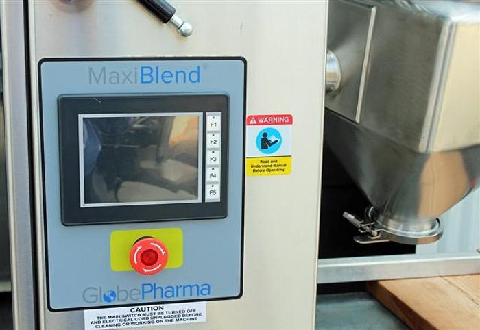 Used LAB GLOBE PHARMA MAXI-BLEND MIXER WITH 16 AND 8 QT. BINS AND 3 JAR MIXING ARM