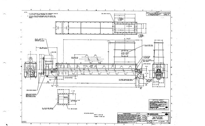 Used Impco Dilution Conveyor, 20Ft. Wide, 15Ft. Long, 44" Wide Inlet Chute, Gearbox And Motor #21429