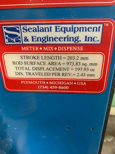 Used SEALANT EQUIPMENT & ENGINEERING SERVO DRIVEN ROBOTIC SEALANT APPLICATOR PUMP
