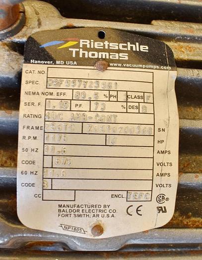 D'occasion USED RIETSCHLE THOMAS VTB-250 ROTARY VANE VACUUM PUMP