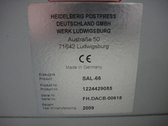 Used 2009 Heidelberg SAL-66 Roll Away Delivery 2009