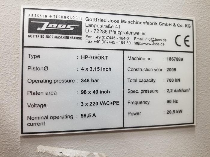 Joos HP-70 Basic Hot Press